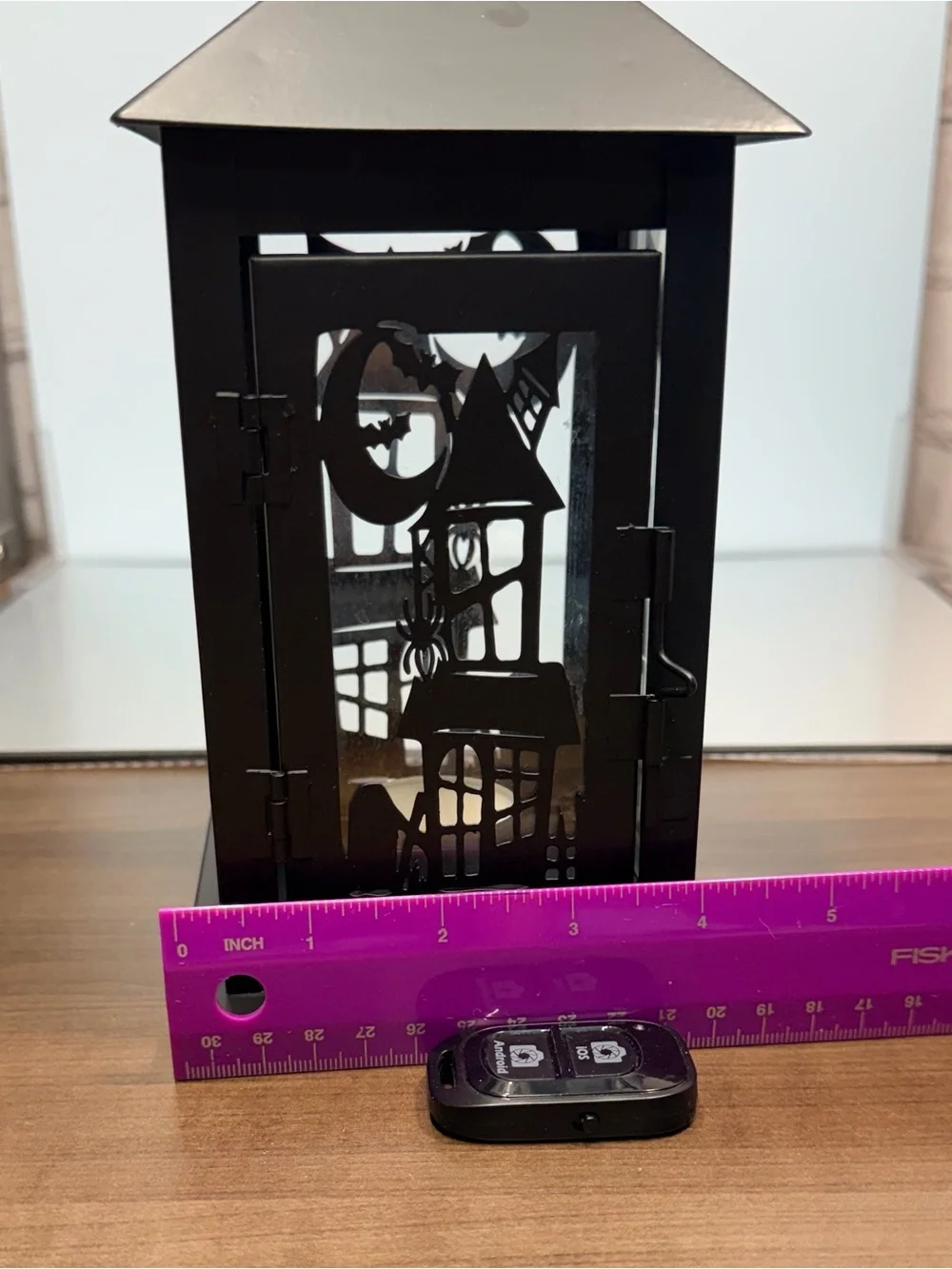 Halloween Decorative Metal Lantern - Holds Small Candle